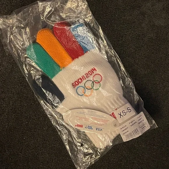 NWT Sochi 2014 Olympics Authentic Bosco Rainbow Finger Gloves, Size XS-S - Picture 3 of 3